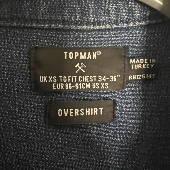 Top Man Stretchy Denim overshirt size x- small (34-36 chest) - Picture 3 of 3